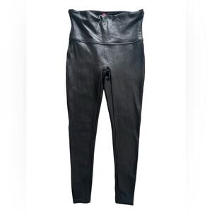 Spanx Faux Leather High Waist Leggings in Black Size Large EUC